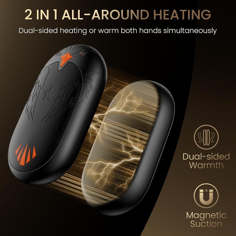 VTHW Magnetic Hand Warmers Rechargeable 2 Pack, Ergonomic Electric Hand Warmer, Up to 24hrs, Pocket Size Handwarmers,Warm Gifts for Raynauds, Golf, Men Women - Image 2